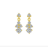 Earrings For Women Pearl Cherry Cat Rhinestone Pendant Girl Party Jewelry Gift