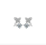 Earrings For Women Pearl Cherry Cat Rhinestone Pendant Girl Party Jewelry Gift