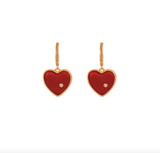 Earrings For Women Pearl Cherry Cat Rhinestone Pendant Girl Party Jewelry Gift