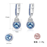 925 Silver Stud Earrings Sparkling Wedding Jewelry