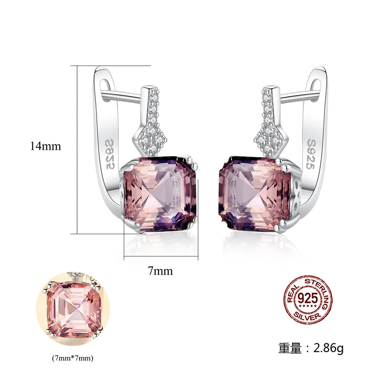 925 Silver Stud Earrings Sparkling Wedding Jewelry