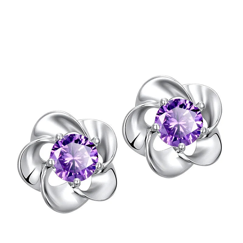 Asymmetrical Star Moon Earrings Crystal Charms Stud Earrings For Women Girls