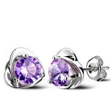 Asymmetrical Star Moon Earrings Crystal Charms Stud Earrings For Women Girls