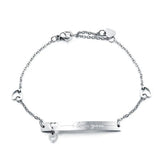 Steel/Rose Heart Bracelet Bangles For Women Charm Stainless Steel Jewelry