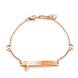 Steel/Rose Heart Bracelet Bangles For Women Charm Stainless Steel Jewelry