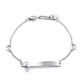 Steel/Rose Heart Bracelet Bangles For Women Charm Stainless Steel Jewelry