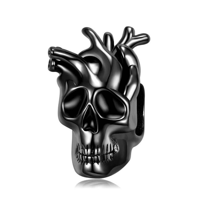 925 Silver Skeleton Family Ghost Coffin Charm Halloween DIY Jewelry