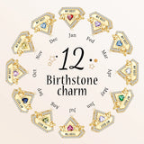 925 Mom Charm with 12 Birthday Stones for Bracelet