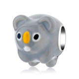Pig Waffles Enamel Charm 925 Silver Pendant for Bracelet