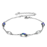 925 Silver Lucky Red Clover Chain Bracelet Women's Jewelry Gift