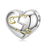 Golden Moon Shark Heart Charm for European Bracelet