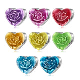 925 Silver Enamel Flower Rose Bead Charms in 8 Colors