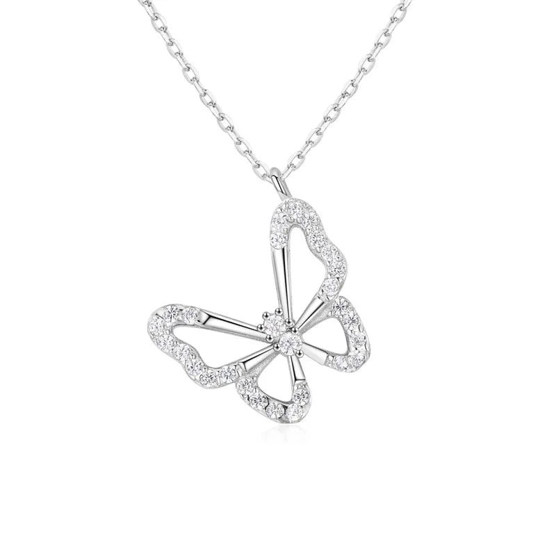 STN2 Butterfly Necklace for Women Vintage Pendant Chain Jewelry
