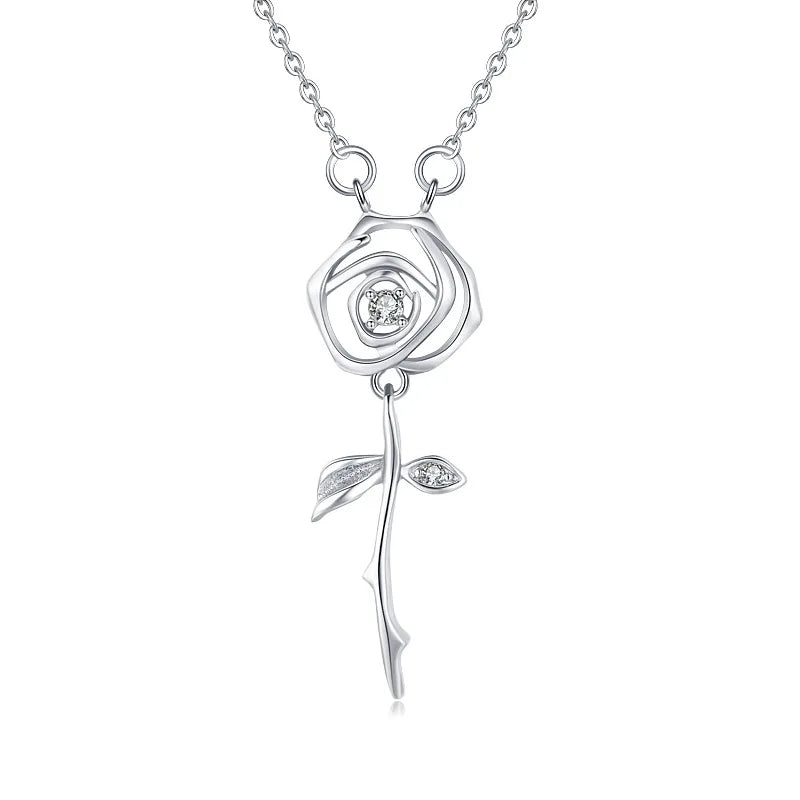 STN2 Flower Layers Chain Necklace Pendant Necklace Thick Necklace