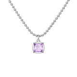 STN7 Round Zircon Pendant Necklace Gift with Water-wave Chain Choker