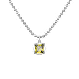 STN7 Round Zircon Pendant Necklace Gift with Water-wave Chain Choker