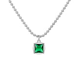 STN7 Round Zircon Pendant Necklace Gift with Water-wave Chain Choker