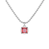 STN7 Round Zircon Pendant Necklace Gift with Water-wave Chain Choker