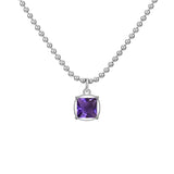 STN7 Round Zircon Pendant Necklace Gift with Water-wave Chain Choker