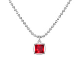 STN7 Round Zircon Pendant Necklace Gift with Water-wave Chain Choker