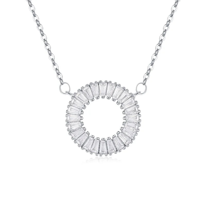 STN8 Crystal Round Pendant Necklace Charm Women Girls Chain Necklace