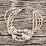 Freshwater Pearl Bracelet 4 Rows Multilayer Beads Jewelry Bracelet Women Wedding