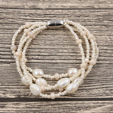 Freshwater Pearl Bracelet 4 Rows Multilayer Beads Jewelry Bracelet Women Wedding