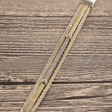 Layered Leather Crystal Rhinestone Bracelet for Women