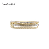 Layered Leather Crystal Rhinestone Bracelet for Women
