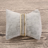 Layered Leather Crystal Rhinestone Bracelet for Women