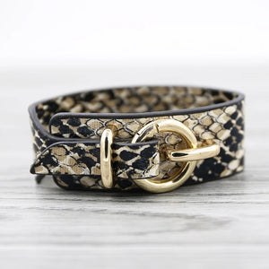 Vintage Leather Snake Bracelet for Women