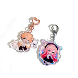 SUFANXI Anime Keychains Clear Acrylic Key Chain Photo Anime Charms Hologram