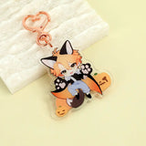 SUFANXI Anime Keychains Clear Acrylic Key Chain Photo Anime Charms Hologram