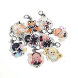 SUFANXI Anime Keychains Clear Acrylic Key Chain Photo Anime Charms Hologram