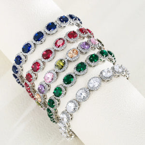 Colorful Zirconia Bracelet for Women - Dinner Jewelry Accessories