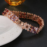 SUGO Retro Cross Rose Zirconia Bracelet for Ladies