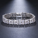 SUGO Retro Cross Rose Zirconia Bracelet for Ladies