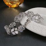 SUGU Zirconia Flower Bracelets for Brides Wedding Dress Jewelry