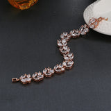 SUGU Zirconia Flower Bracelets for Brides Wedding Dress Jewelry