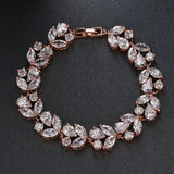 SUGU Zirconia Flower Bracelets for Brides Wedding Dress Jewelry