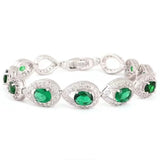 SUGU Green Water Drop CZ Bracelet for Women Dinner Party