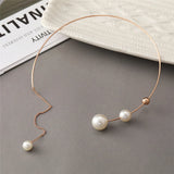 Big Pearl Choker Clavicle Chain Necklace For Women Wedding Jewelry