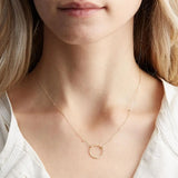 316L Stainless Steel Circle Pendant Necklace Dainty Plated Round Choker Necklace
