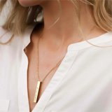 Custom Engraved Stainless Steel Bar Necklace