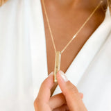 Custom Engraved Stainless Steel Bar Necklace