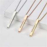 Custom Engraved Stainless Steel Bar Necklace