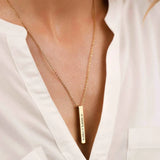 Custom Engraved Stainless Steel Bar Necklace