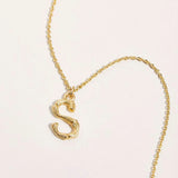 Initial Letter Pendant Necklace Stainless Steel Chain Women Gift Jewelry