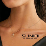Initial Letter Pendant Necklace Stainless Steel Chain Women Gift Jewelry