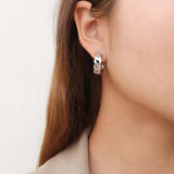 Small Round Hoop Earrings for Women Steampunk Circle Stainless Steel